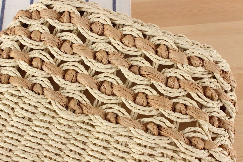 Hohlgewebte aus Papierseil, große Kapazität, versenkte Umhängetasche, Strandurlaubsfoto, gewebte Tasche für Frauen_voghion.com
