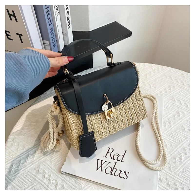 Woven Single Shoulder Crossbody Bag Premium Texture Small Square_voghion.com