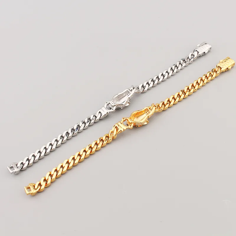 new wide gold sliver Leopard animals Bangle bracelets chain Love Designer for women men couple fashion designer Wedding_voghion.com