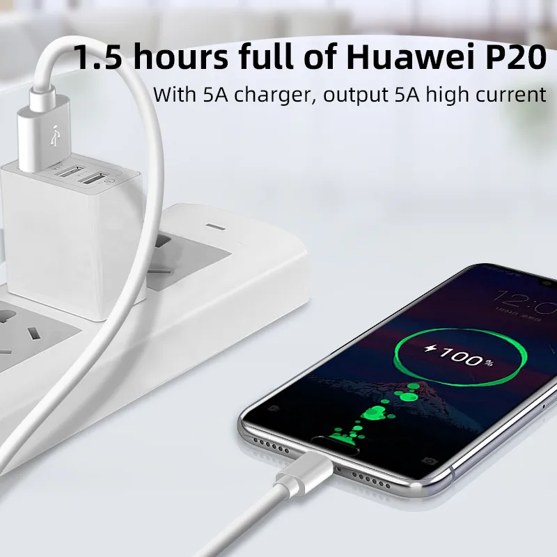 AUFU 5A 2m Type C Cable Fast Charging Mobile Phone Charger Type-C Data USB Cord For Huawei P40 Xiaomi Redmi 1m 0.5m 1.5m_voghion.com