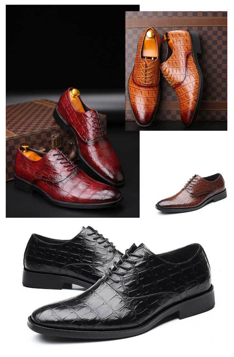 Ανδρικά επαγγελματικά casual φόρεμα Oxfords επίσημα παπούτσια με κορδόνια για γραφείο, πάρτι και καθημερινά ρούχα_voghion.com