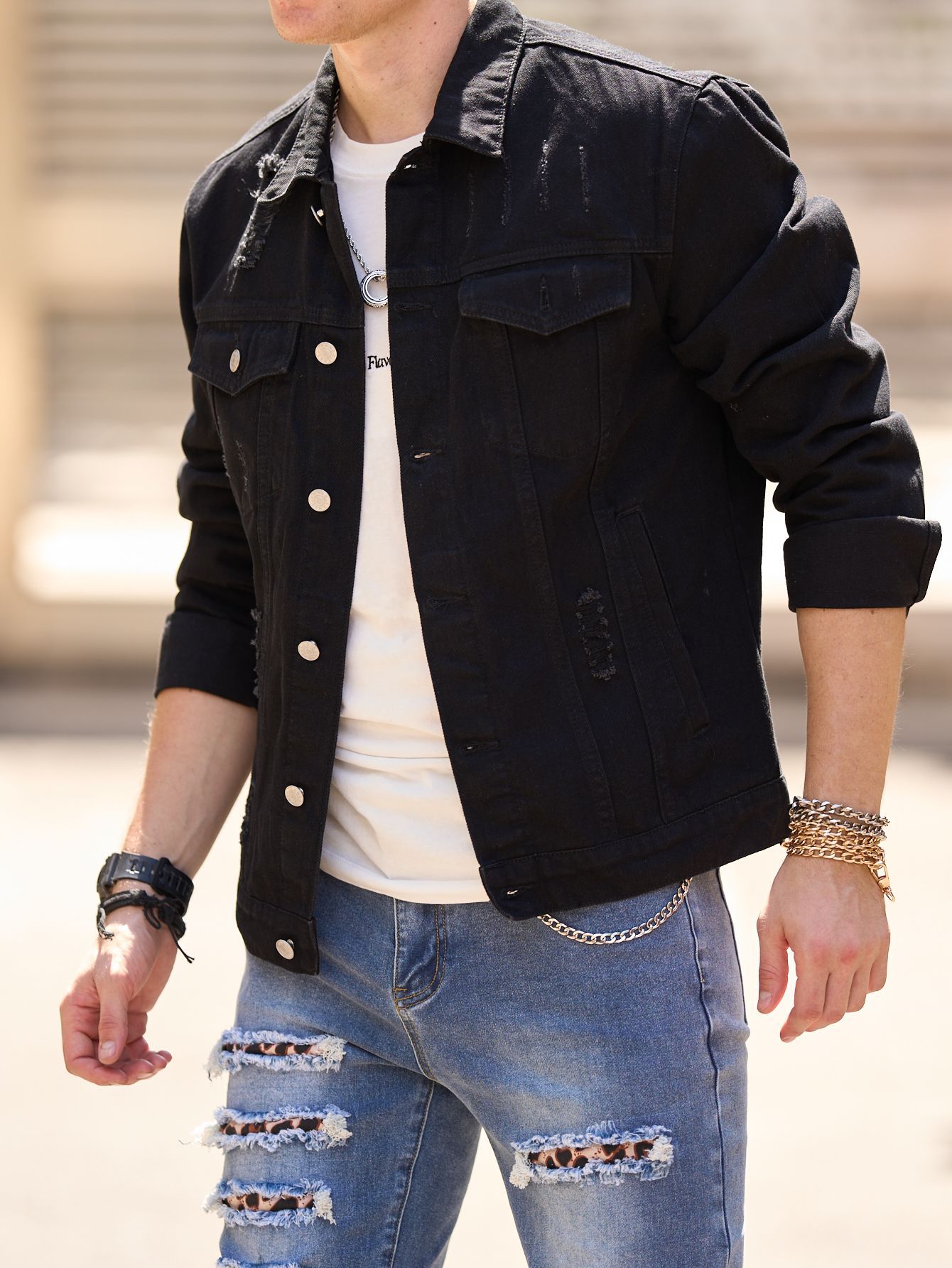 Giacche casual da uomo europee e americane, nuove giacche in denim strappato alla moda e slim per la primavera e l'autunno 2023_voghion.com