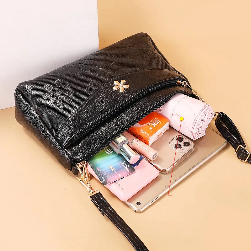 Borsa a tracolla in pelle PU con stampa vintage Yogodlns, da donna, con tracolla multitasche, per cellulare e borsetta_voghion.com