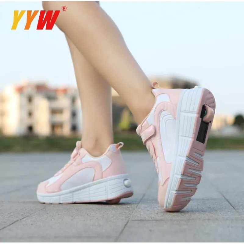 Adult Children Roller Skates Men Double Wheel Skate Tennis Shoes Walking shoe Sneakers Rollers_voghion.com