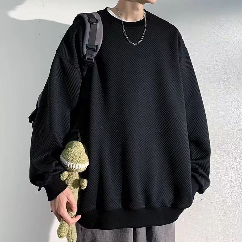 Huafu Ge Rundhals-Kapuzenpullover Frühling und Herbst trendige Marke in Übergröße neue Herren-Langarm-Kapuzenkleidung_voghion.com