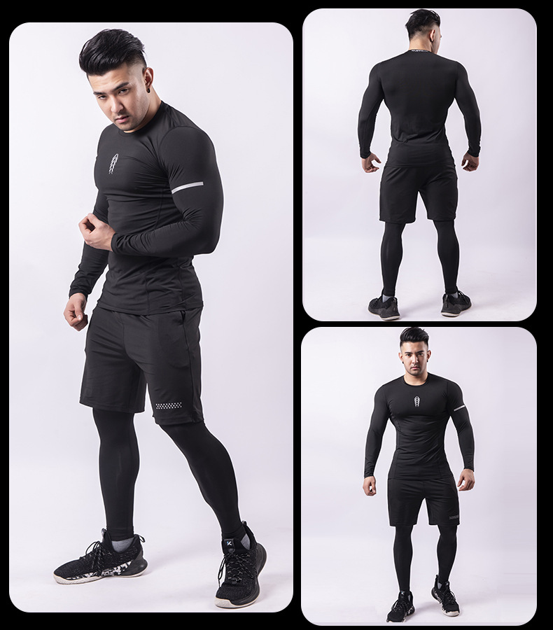 Warme sportkleding set met fleecevoering voor winter training_voghion.com
