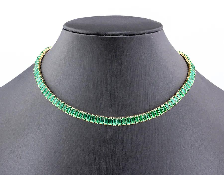 Cubic Zirconia Collar Necklace Bohemian Style Adjustable Chain_voghion.com