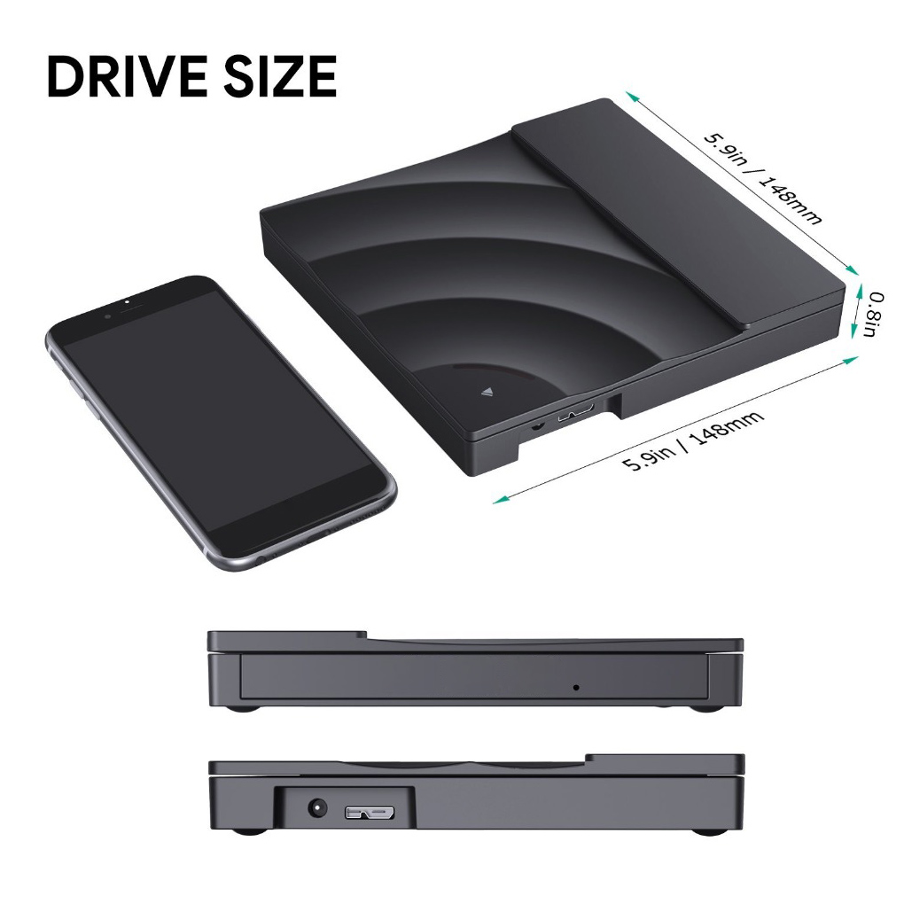 Externí DVD mechanika Vysokorychlostní USB 3.0 CD DVD vypalovačka Notebook RW přehrávač Ovladač Dotykové ovládání CD-RW Nárazuvzdorná vypalovačka_voghion.com