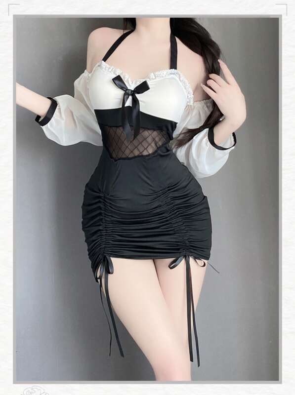 OL Female Secretary Small Chest Uniform Sexy Pajama Bag Hip Skirt Sex Set_voghion.com