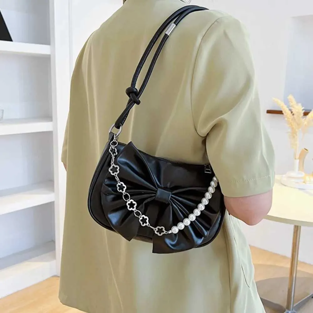 Mode perle bogen schulter achselhöhle täglichen pendeln lässige handtasche solide business tasche Y241123_voghion.com