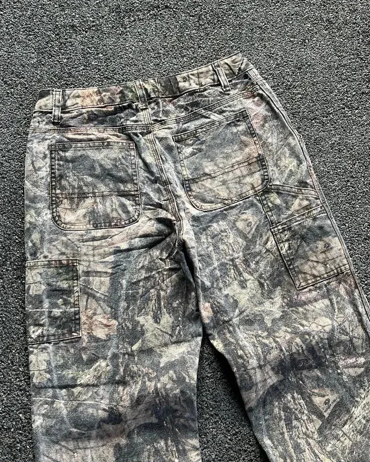 Y2K Jeans Haruku Hip Hop Baggy Camouflage Cargohose Sweat Weite Beine Herren Und Damen Casual Camo Hose Streetwear_voghion.com