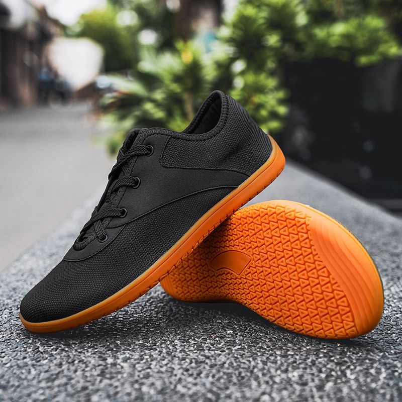 Barfotsneakers for voksne, crosstrainer, tåboks, brede, minimalistiske herresko med null droppsåle, avslappet strikkesko, stor størrelse_voghion.com