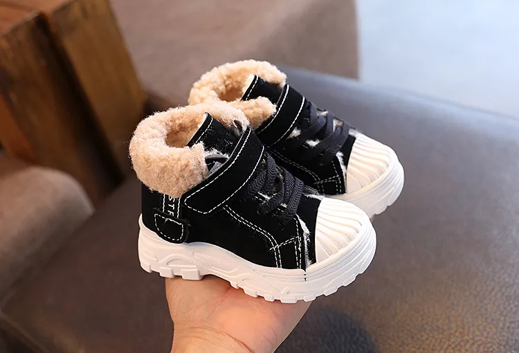 Botas cálidas de invierno para niños, nuevas, gruesas, de algodón, impermeables, cortas, Happysteps, para bebés y niñas, talla EE. UU._voghion.com