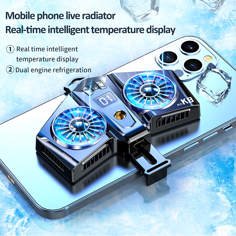 Duebel Ofkillungsventilator Hallefleiter Handy Spillheizkierper Magnéit Smartphone Gamer Kühler Tablet/iPad Universal Schnellkühler_voghion.com