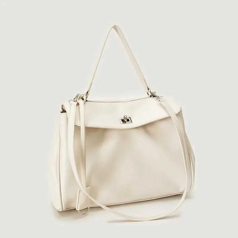 Pickle Green Sac à bandoulière polyvalent de grande capacité avec serrure simple et texture de haute qualité pour femme Ba241211_voghion.com