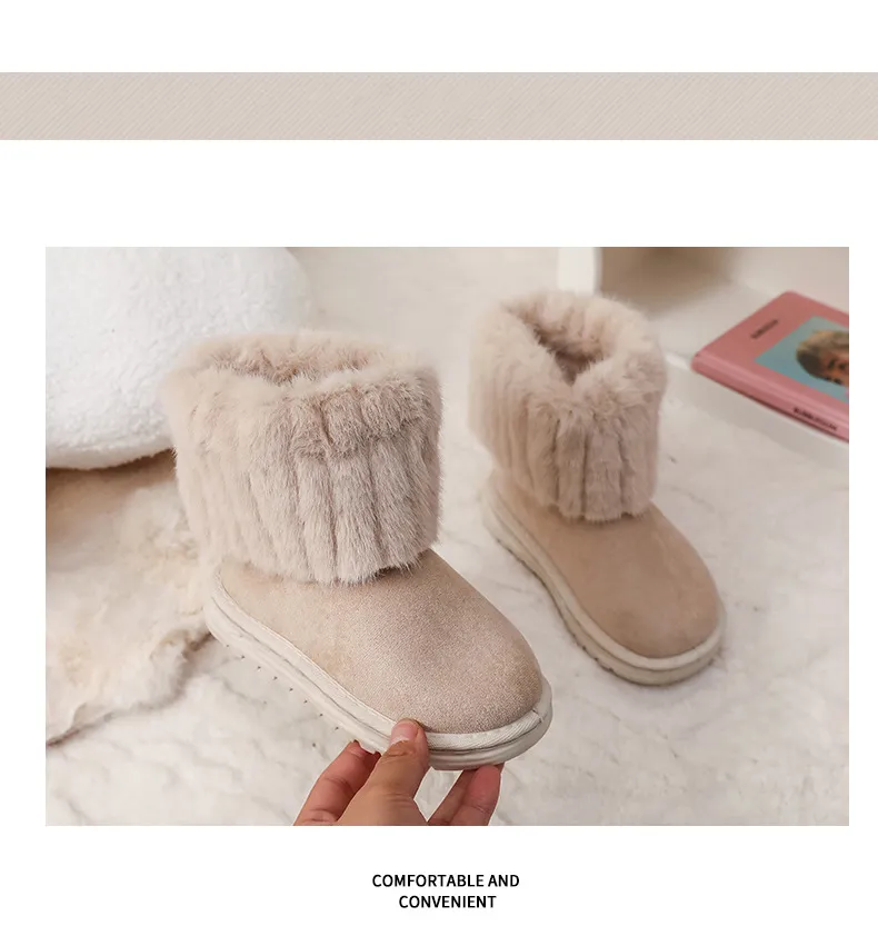 Miqieer copii pentru fete băieți Baby fleece cald zăpadă gleznă cizme sapato iarna cizme bumbac copii fete pantofi mărimi_voghion.com