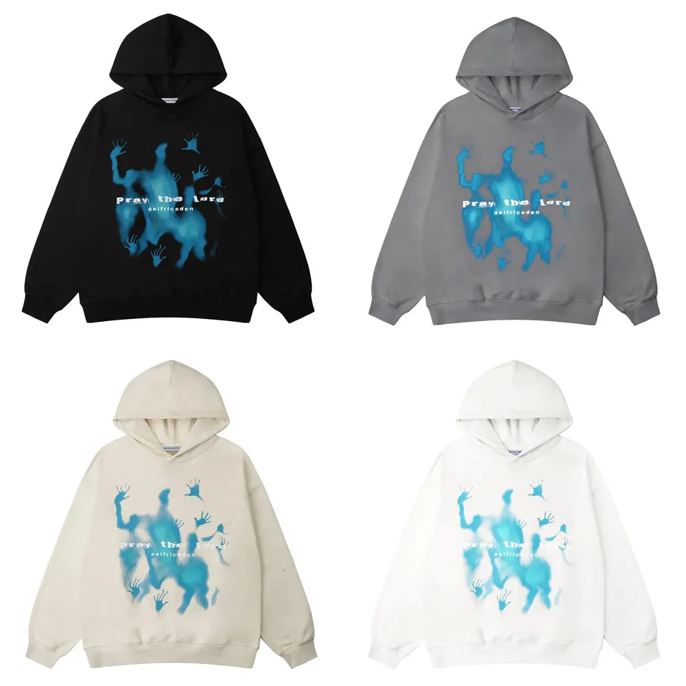 Sweat-shirt à capuche surdimensionné à manches longues, style streetwear, décontracté et à la mode, avec imprimé rétro, motif Eden, par Aelfric_voghion.com
