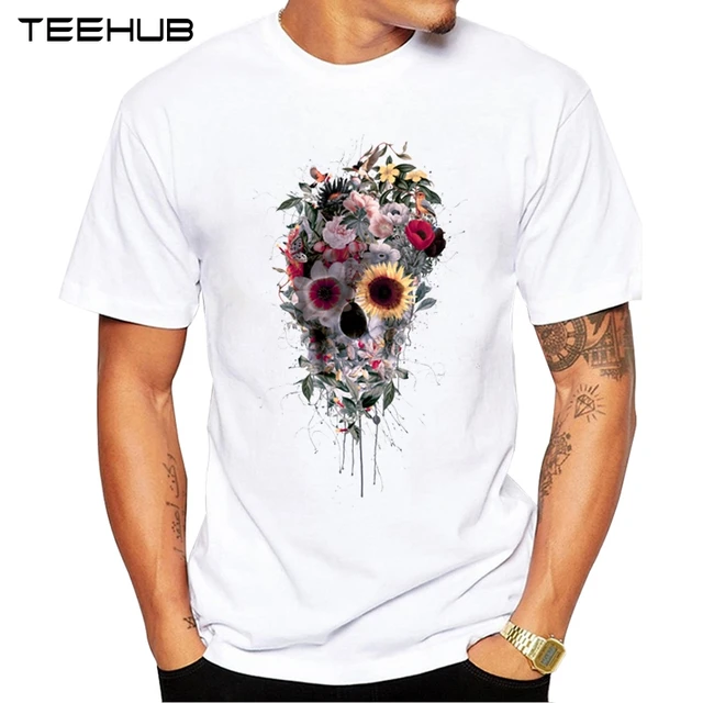 TEEHUB Koponya mintás póló Divat GEEK Fiess Cool O-nyakú férfi póló Nyári rövid ujjú férfi ruházat_voghion.com