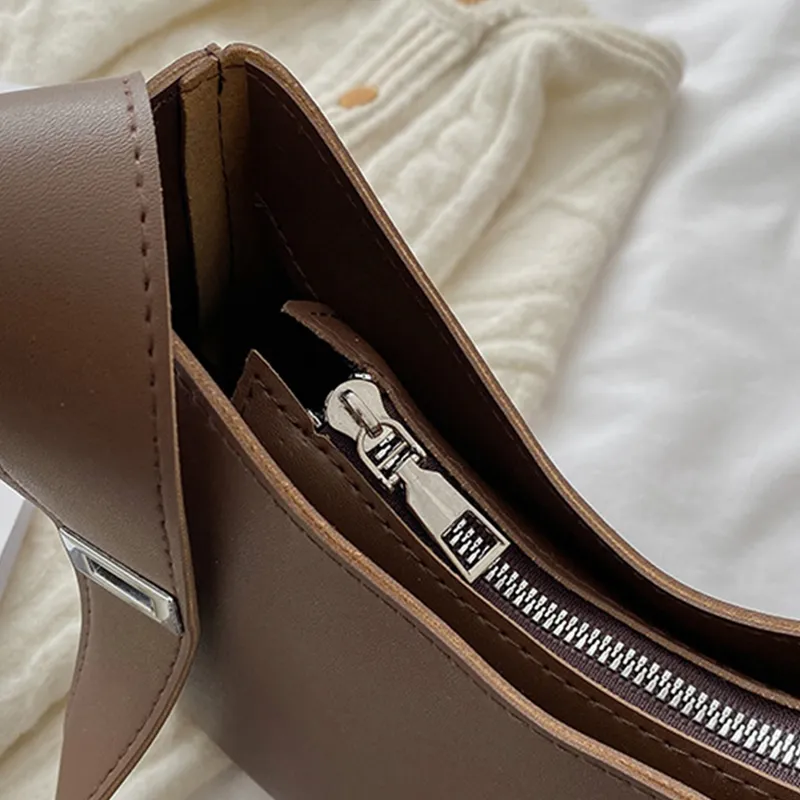 Yogodlns Half-Moon Shoulder Underarm PU Leather Armpit Retro Crossbody Bag Designer Ladies Portable Handbag Totes Purse_voghion.com