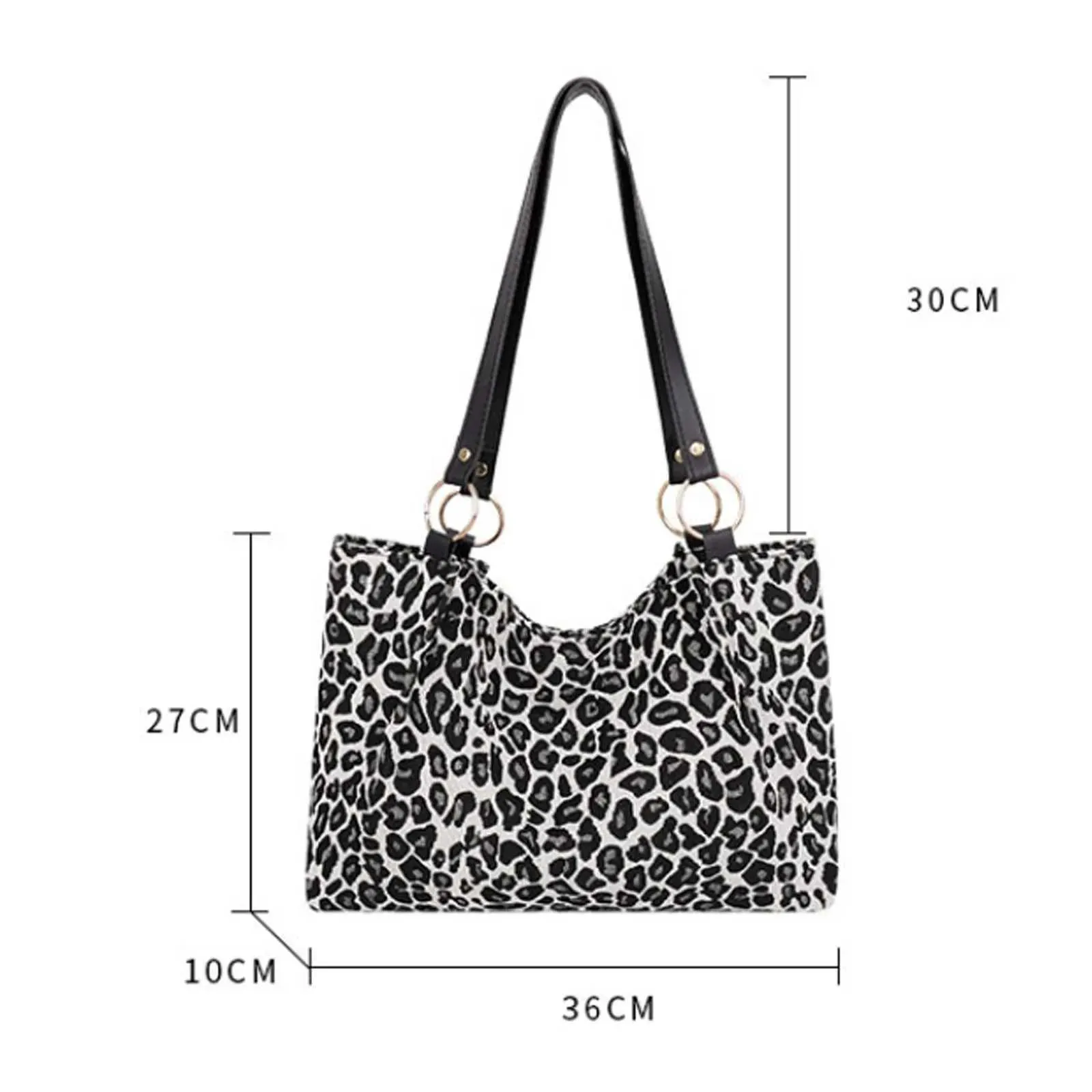 Dámská módní kabelka Gerie s leopardím potiskem a ramenním popruhem, velká kapacita, retro ležérní nákupní kabelka Y241011_voghion.com