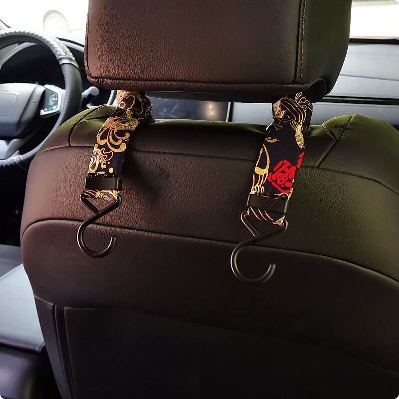 JDM stila daudzfunkcionāla aizmugurējā atzveltne ar personalizētu interjeram, universāliem radošiem automašīnas sēdekļu glabāšanas āķiem_voghion.com