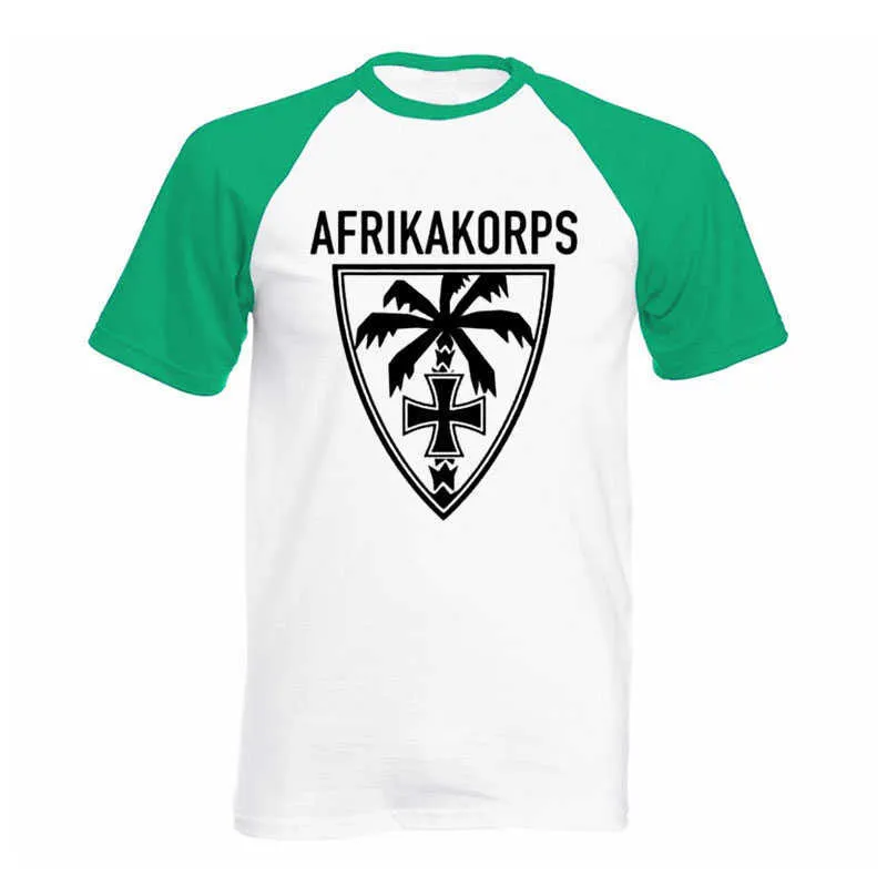 est T Shirts Férfi Maglietta Afrika Korps Palm Wehrht Deutschen Heeres Gruppe Dak raglan rövid ujjú póló 210706_voghion.com