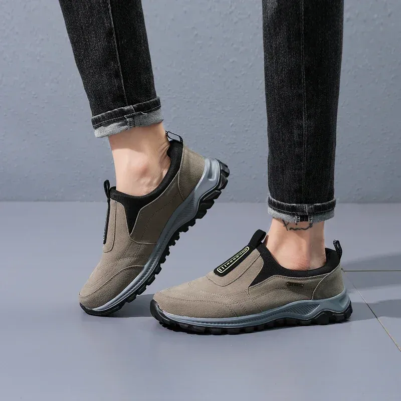 YRZL Outdoor-Wanderschuhe zum Reinschlüpfen, lässig, atmungsaktiv, Wildleder, rutschfeste Wanderschuhe für Herren_voghion.com