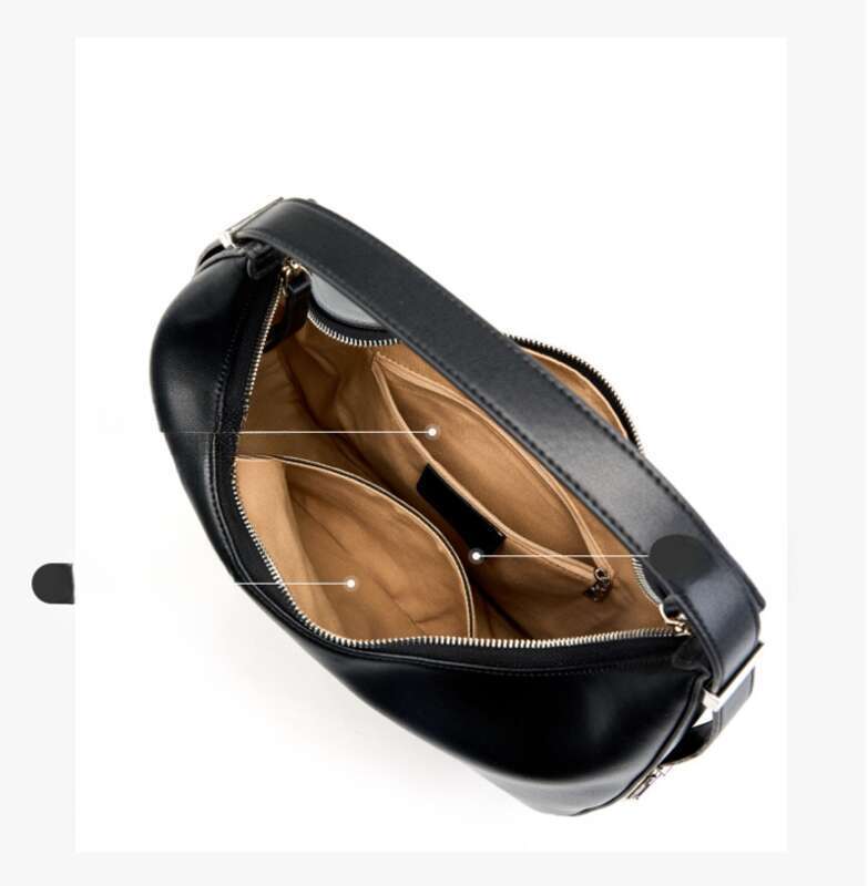 2024 Herbst Nischendesign Rindsleder Unterarm Schulter Crossbody Tote Leder Crescent Bucket Bag, Damentasche_voghion.com