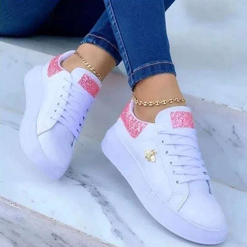 SHLIANG Scarpe autunnali impermeabili Sneakers bianche per donna Versione coreana Scarpe sportive piatte casual con lacci Scarpe vulcanizzate da donna Y0294_voghion.com