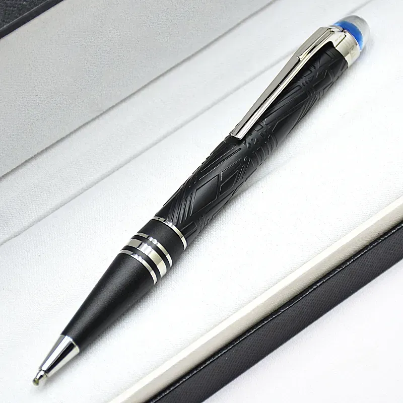wholesale Wholesale Wholesale Luxury Monte Starwalk Blue Crystal Top Rollerball Pen Ballpoint Pen Metal Relief Barrel Office Writing Fountain Pens_voghion.com