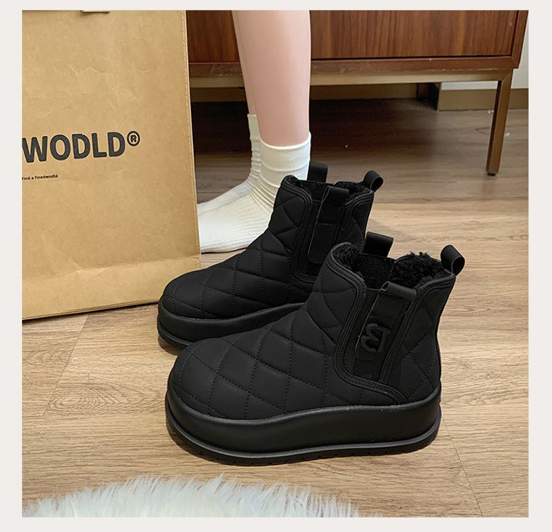 Damen Schnee Winter 2024 neue Baumwolle mit Veet verdickte Oberbekleidung Schuhe kalte und rutschfeste Stiefel_voghion.com