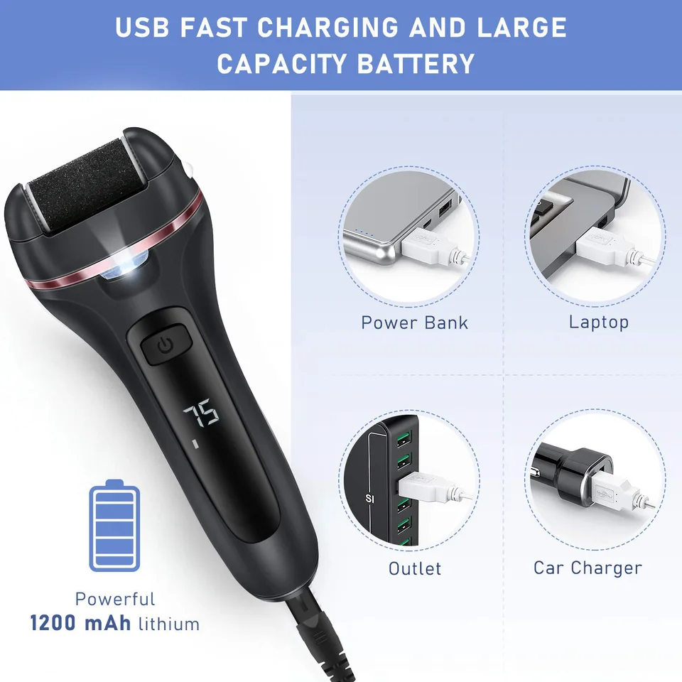 Râpe pieds électrique professionnelle pour callosités et peaux dures_voghion.com