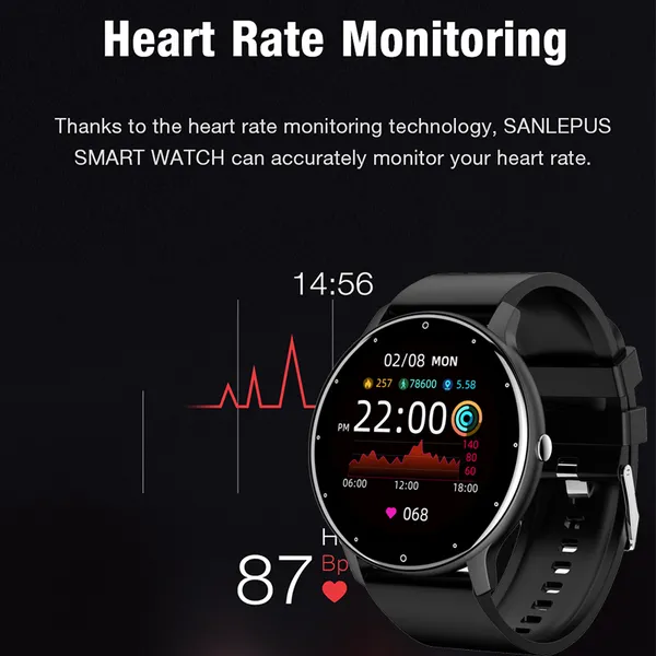 New Smart Watch Men Full Touch Screen Sport Fitness Watch IP67 Waterproof Bluetooth For Android Ios Smartwatch Men+box_voghion.com