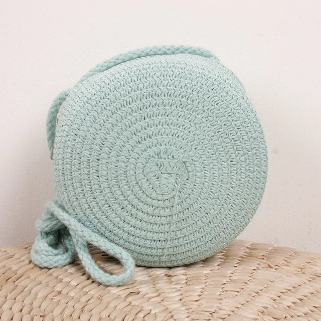 Sacs à bandoulière en paille tissée d'été pour femmes, sac à main rond en rotin fait à la main, petit sac de plage, de voyage, à bandoulière_voghion.com