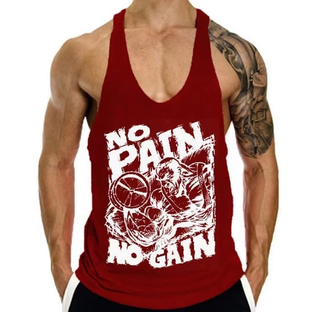 Men's Fitness Tank Top Summer Sports Training Muscle Vest European Size Racerback Vest_voghion.com