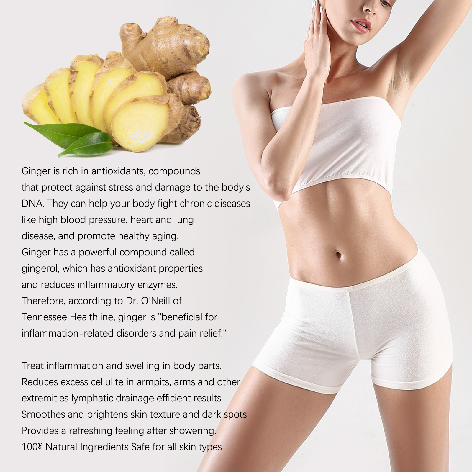 Jaysuing Ginger Body Sculpting Shower Gel, Dredging Slimming Body, Firming Waist Lymph Lazy People Clean And Moist Skin_voghion.com