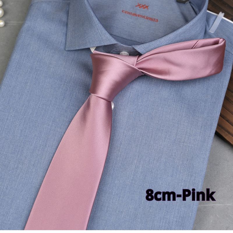 Högdensitetsvävd polyester Silke Solid Colo 8 cm Tie Fo Herr Business Monochome Vanligt Enkel Casual Tend Fomal_voghion.com