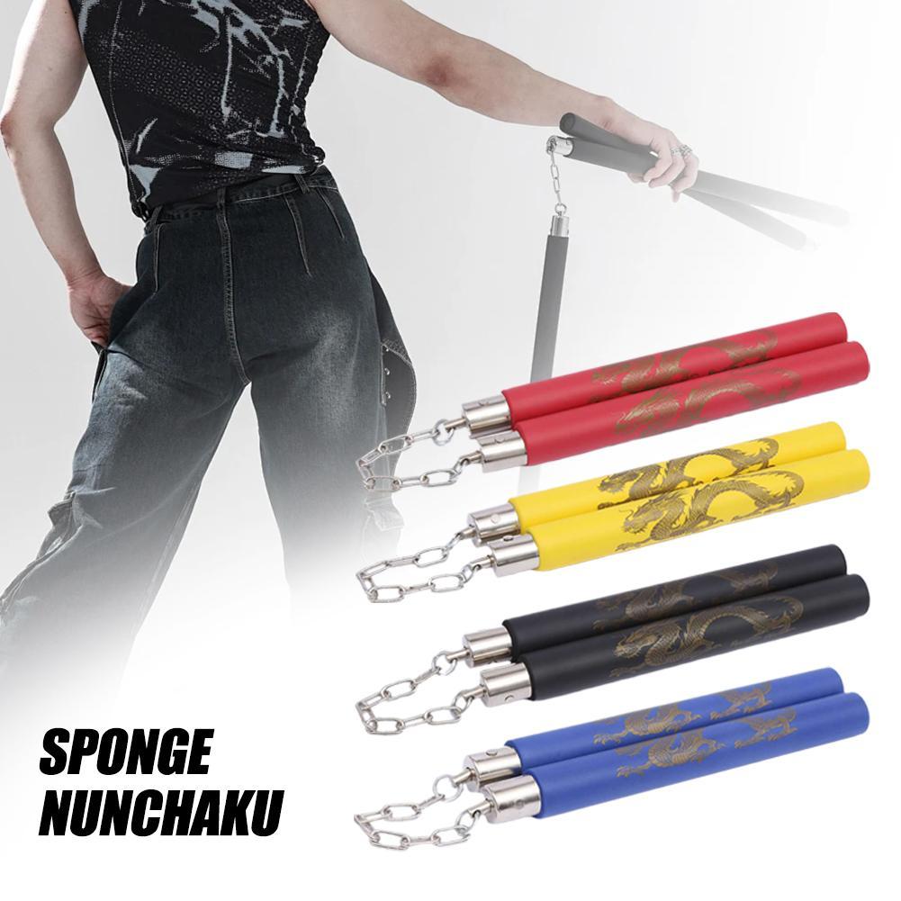 Fiess Nunchakus avec chaîne Nunchakus en mousse sans danger Nunchaku antidérapant pour enfants débutants pratique et entraînement