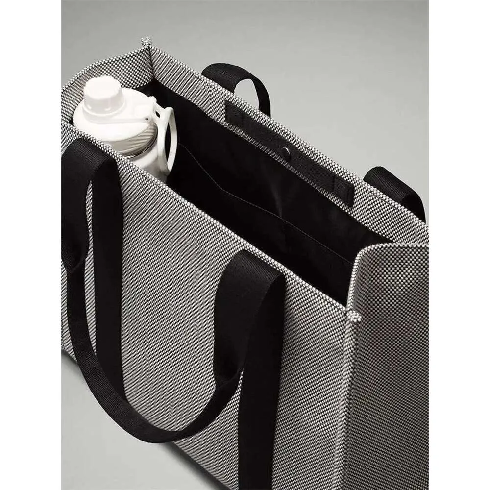 Ladies Two Tone Canvas Handbag Large Capacity Shoulder Tote Bag_voghion.com