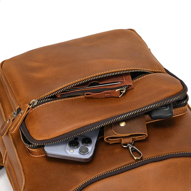 Mochila para portátil de 14" y 15,9" de piel auténtica para hombre, de piel de Caballo Loco, 240902_voghion.com