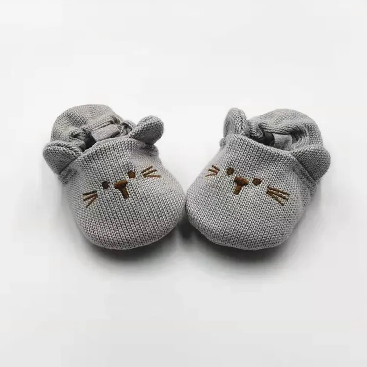 Adorabil pentru sugari Toddler băiat fată tricotată pătuț pantofi Cutefeet drăguț desene animate anti-alunecare Prewalker Baby papuci 0-18 luni_voghion.com