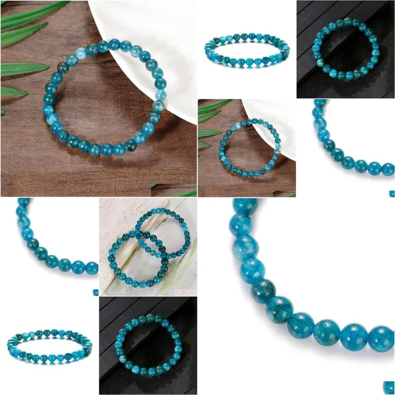 Bracciale di perle in apatite naturale elastico gioiello donna_voghion.com