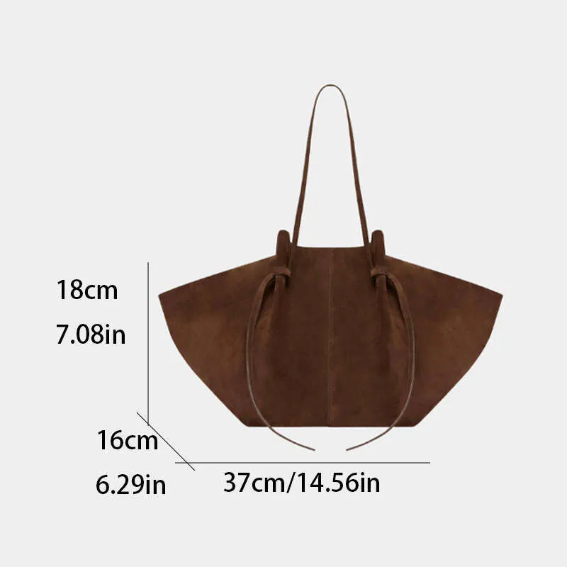 Per le donne Designer Nubuck Pelle Spalla Grande Capacità Aperta Tote Manico Superiore Tracolla Borse E Portafogli_voghion.com