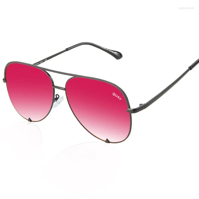 Occhiali da sole KEY Donna Quay Pilot Design Metallo per occhiali da sole Montatura da sole Donna Donna Marca Occhiali da sole a specchio Vintage Montatura ALTA_voghion.com