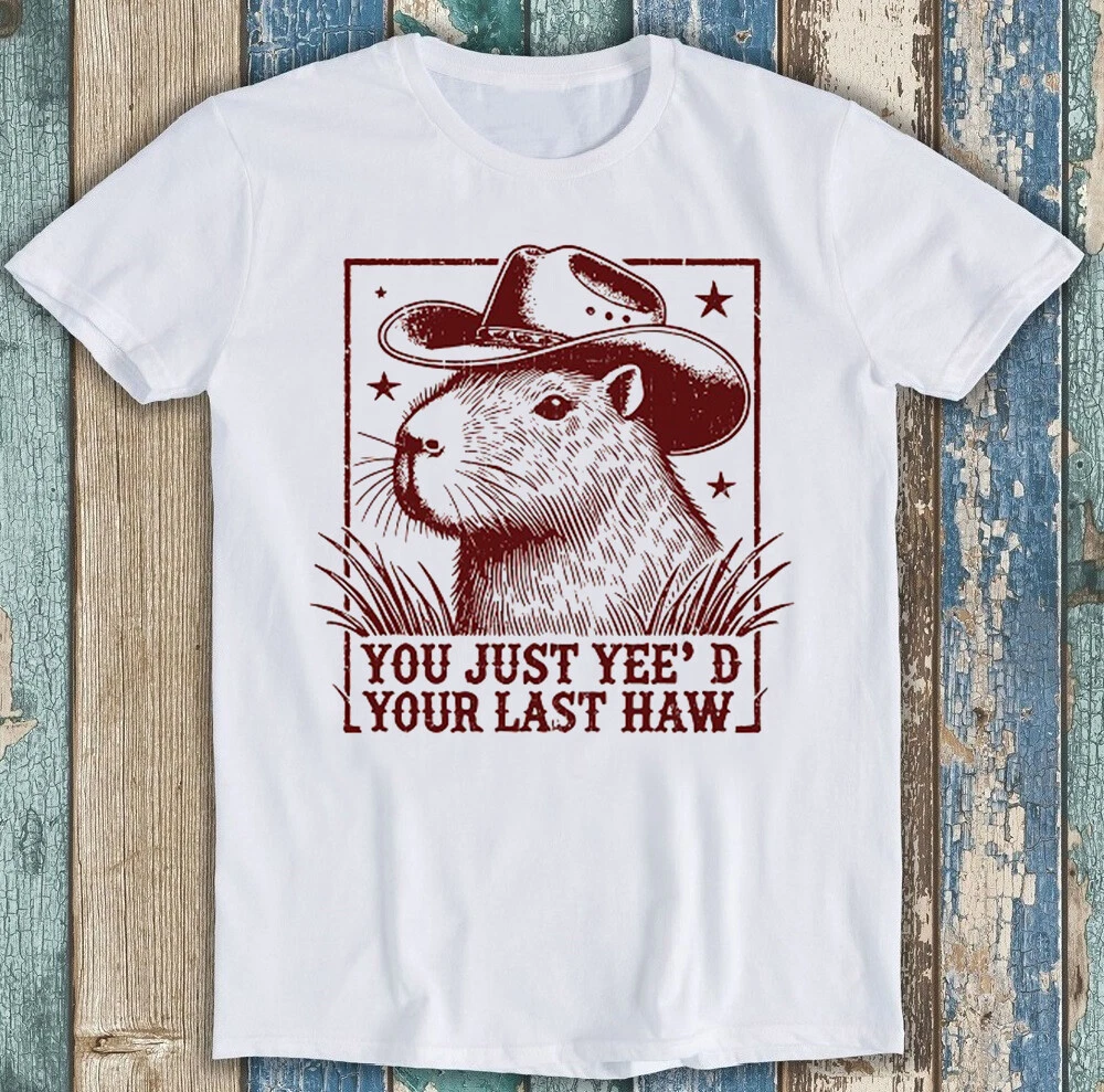 Western Capybara Retro Cowboy T-shirt Lustiges Tier Geschenk_voghion.com