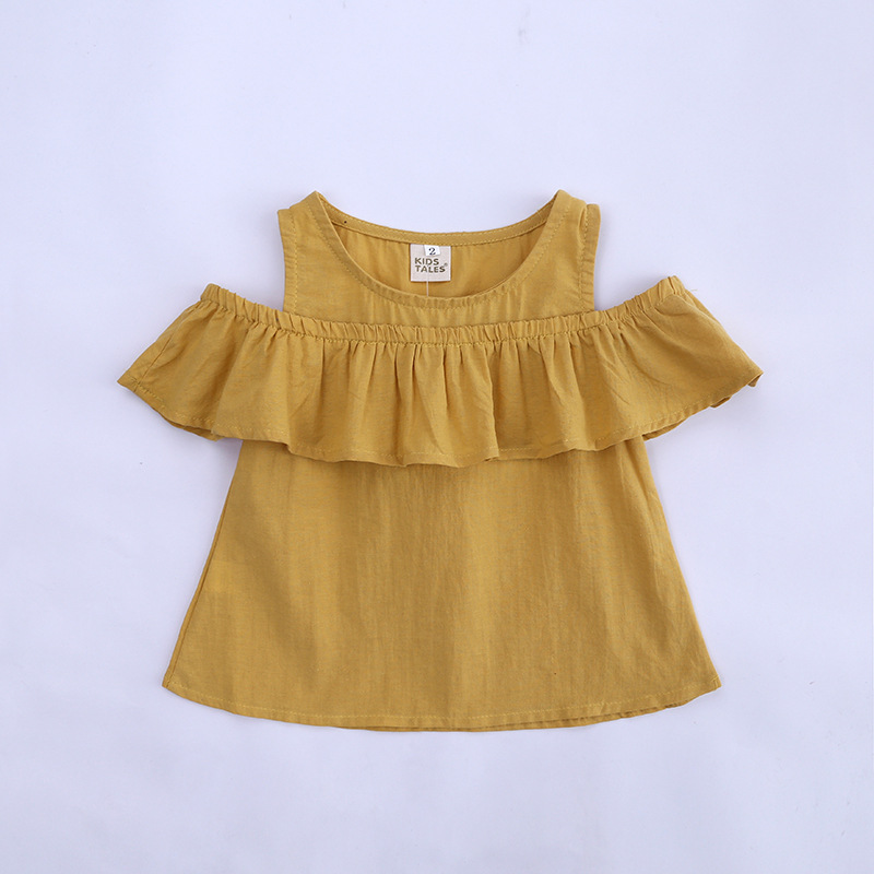 Mamma e bambini Abbigliamento per bambini consegna di un pezzo per ragazze vestito top per bambini con spalle scoperte + pantaloncini vestito a due pezzi abbigliamento per bambini alla moda_voghion.com