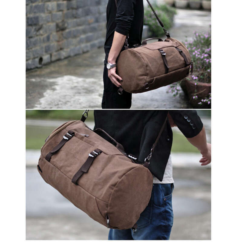 Korean Version Canvas Men's Trendy Student Youth Travel Bag, Computer Large Capacity Backpack, Crossbody Bag_voghion.com