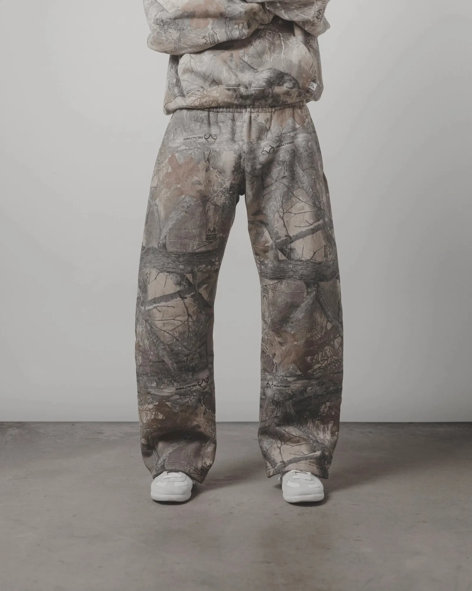 Y2K Streetwear MenCamouflage Padrão Impresso High Street Hip Hop Sweat Homens Oversized Unissex Casual Camo Calças Largas_voghion.com