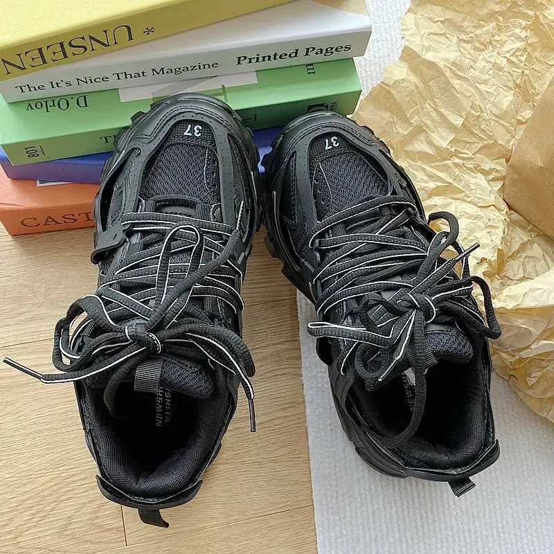 Size 41 42 Womens Casual Sports Men Stylish Brand Design Ladies Chunky Sneakers Thick Sole Tennis Shoes 43 44 Big_voghion.com
