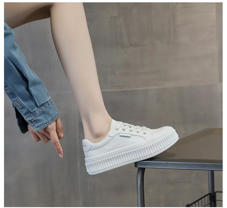 Sieviešu ikdienas galda apavi no īstas ādas, paaugstināta, bieza zole, nodilumizturīgs, neslīdošs cepums un elpojošs_voghion.com